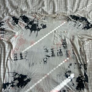 Kapital Black and Pink Tie-Dye Short Sleeve Tee